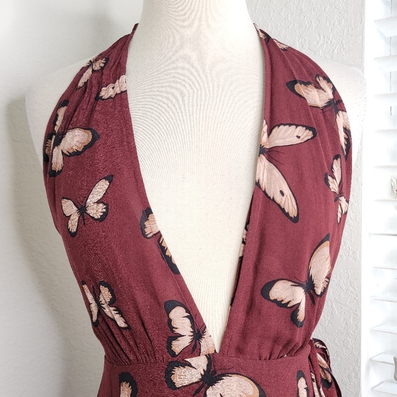 REFORMATION Johnson Halter Dress In Mariposa XS. - Picture 6 of 9